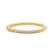 Surfer Heishi Clay Bead Bracelets for Women Bohemian Stackable Gold Beaded Stret