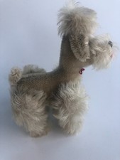 Vintage Steiff Snobby 6" Gray Poodle Jointed Mohair Amber Eyes no Collar Tag