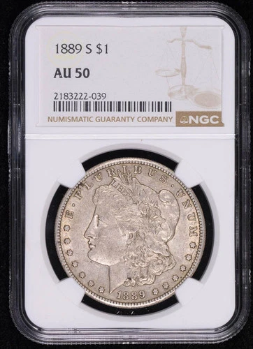 1889 S Morgan Silver Dollar NGC AU-50