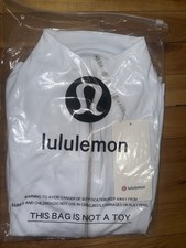 Lululemon Women's White Track Jacket Size 4 Full Zip Nylon Lycra Long Sleeve