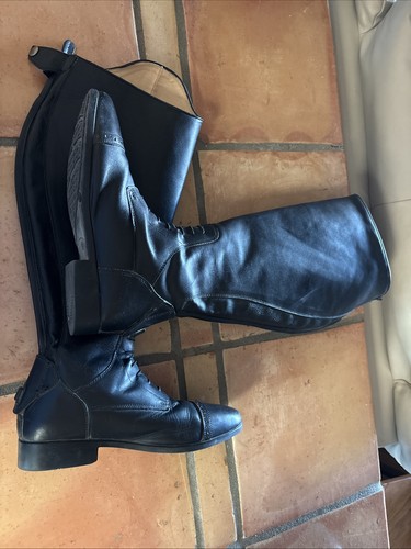 Dover Saddlery Riding Sport Ladies Tall Boots Size  Black 8.5 Leather