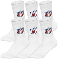 Crew Socken NFL Unisex 6Er Pack, Weiß, GrößE 39-42 Eu, SportstrüMpfe