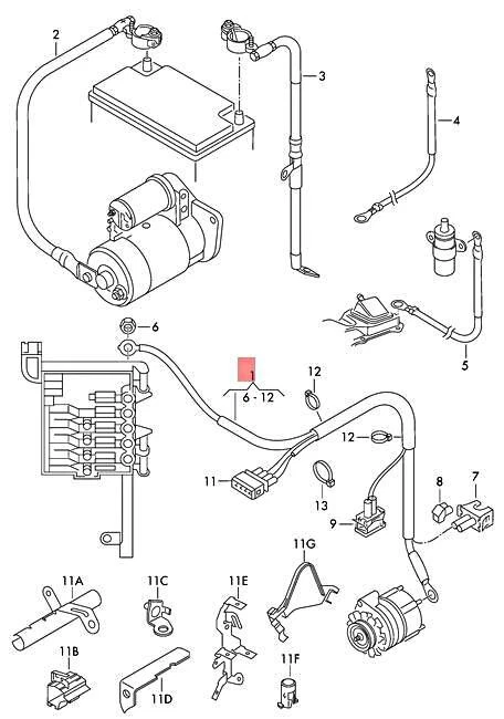 Genuine VW SEAT wiring set for three-phase alternator 1J0971349JM - Image 2 of 2