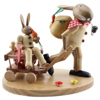 Osterhase Mit Handwagen Ostern Erzgebirge Hase Holz Handarbeit Osterdeko 10 Cm