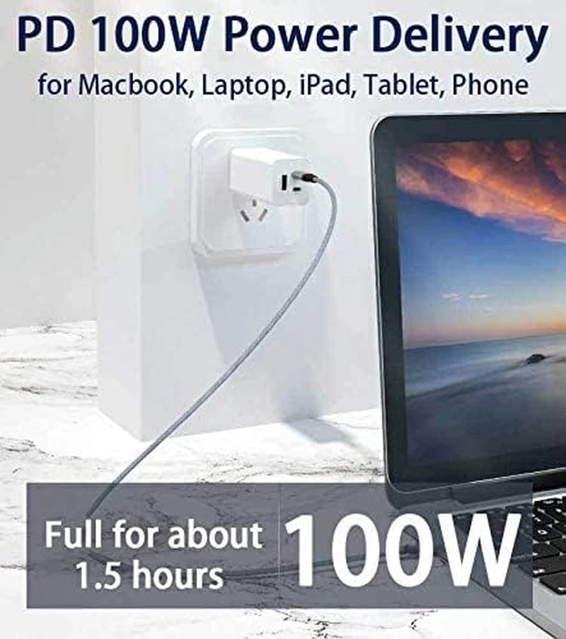 15FT USB C to USB C Cable 100W/5A,Type C Fast Charging,Pd Charger Cord for Iphon - Image 4 of 4