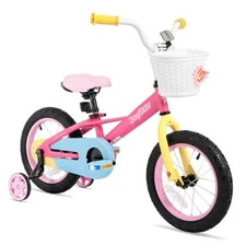  12 14 16 Inch Kids Bike for 2-7 Years 12 Inch with Training Wheels Fuchsia
