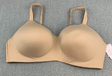 Auden Lightly Lined Wirefree T-shirt Bra 46D Beige Soft Padded Cup Comfortable