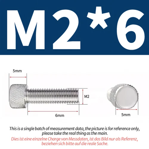 M2 M3 M4 M5 M6 M8 Rändelschraube Schrauben V2A Edelstahl Schraube für PC Gehäuse - Bild 71 von 155