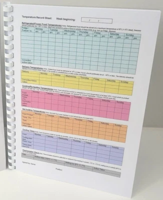 HARMONYDELTA PUBLISHING Temperature Record Sheets Spiral Bound 2026 Safer Food Better Business Caterers.