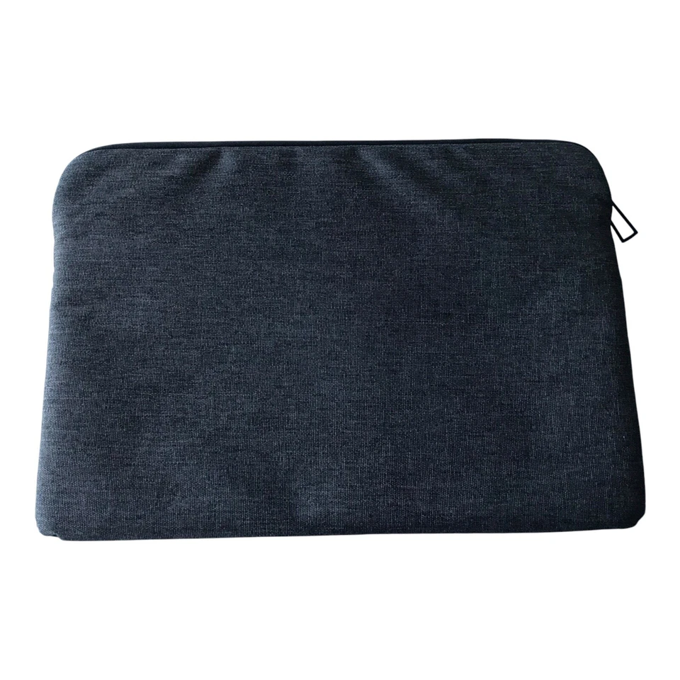 Funda para computadora portátil bolsa de computadora denim 14x10 negra acolchada funda para computadora portátil cremallera frontal Foto 2 de 3