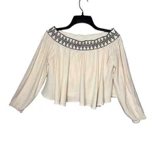 San Joy Off Shoulder Cropped Blouse Size L