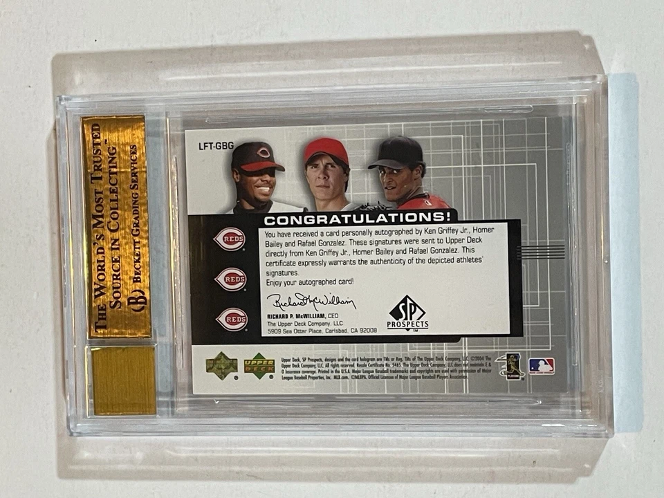Griffey Jr SP Prospects Future 42/50 2004 autos triple #LFT-GBG BGS 9,5 Foto 3 de 3