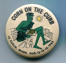 Le Sueur, Minnesota Corn on the Cob Festival, 1965, Green Giant Pinback Button