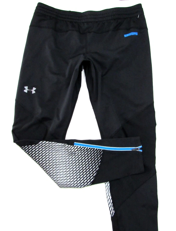 UNDER ARMOUR Mens Size XXL Black Windstopper Running Hiking COMPRESSION Pants - Image 2 of 4