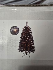 New 4 ft Pre-Lit Black Fir Halloween Christmas Tree