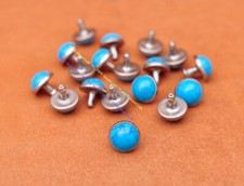 10 11 MM 30X Silver Turquoise Beads Studs Rivets Tack Conchos For Leathercraft