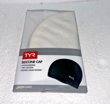 New in Box TYR Adult Silicone Swim Cap White Swimming Pool LCS Summer
