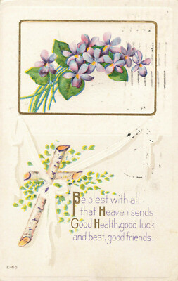 Postcard Be Blest With All That Heaven Sends Posted 1915