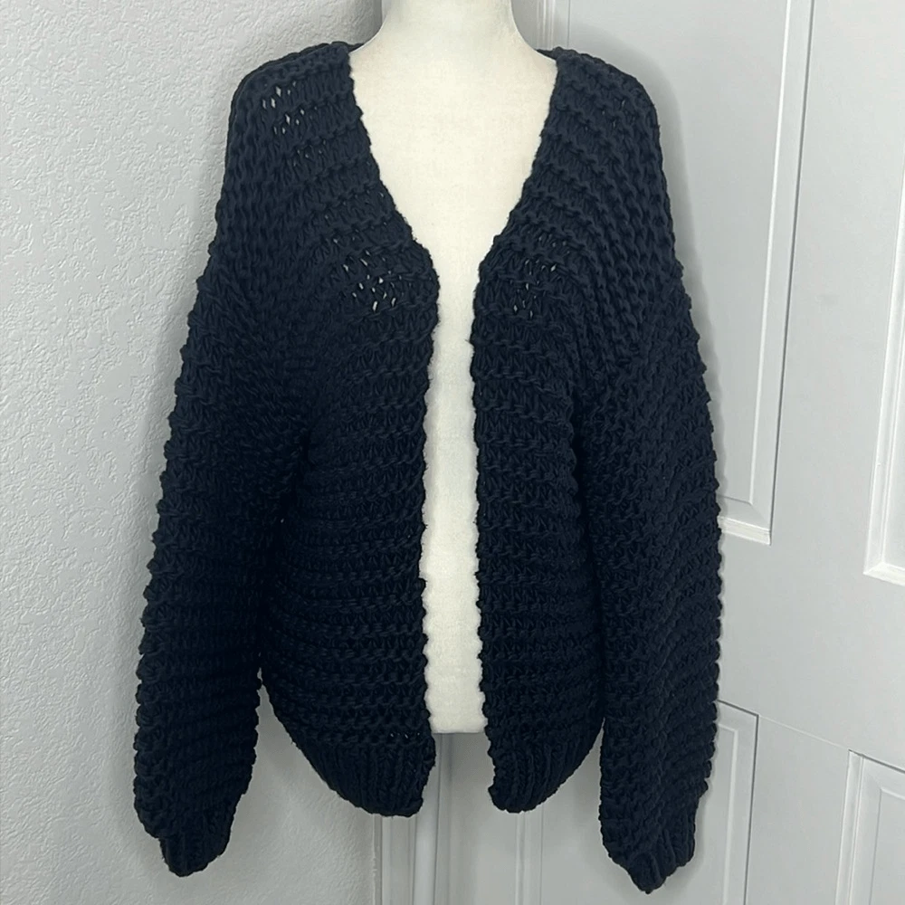 I Love Mr Mittens NAVY Cotton Cardigan Med Large eBay