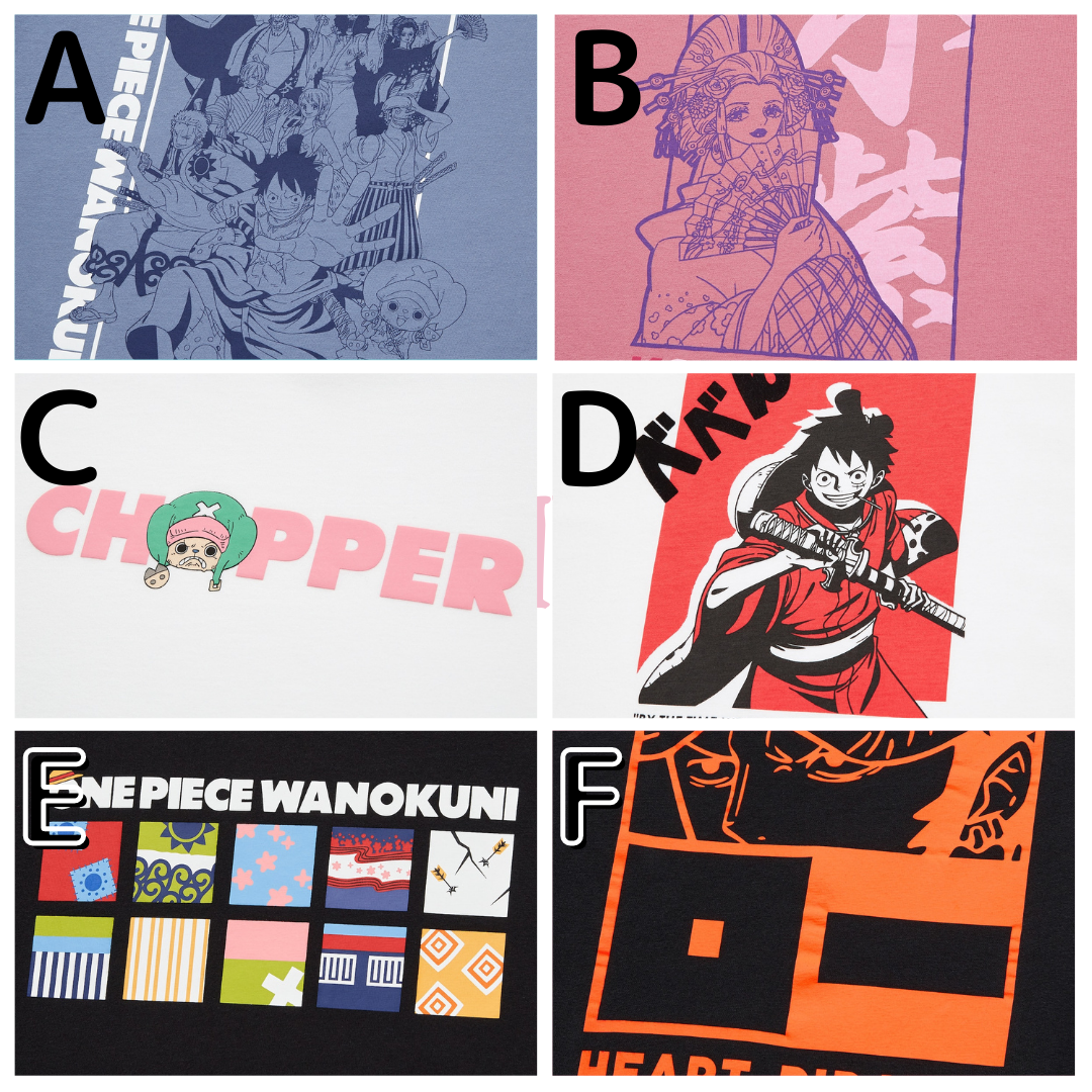 UNIQLO × ONE PIECE Luffy Wanokuni 6 designs size S-4XL UNIQLO × ONE PIECE Luffy Wanokuni 6 designs size S-4XL