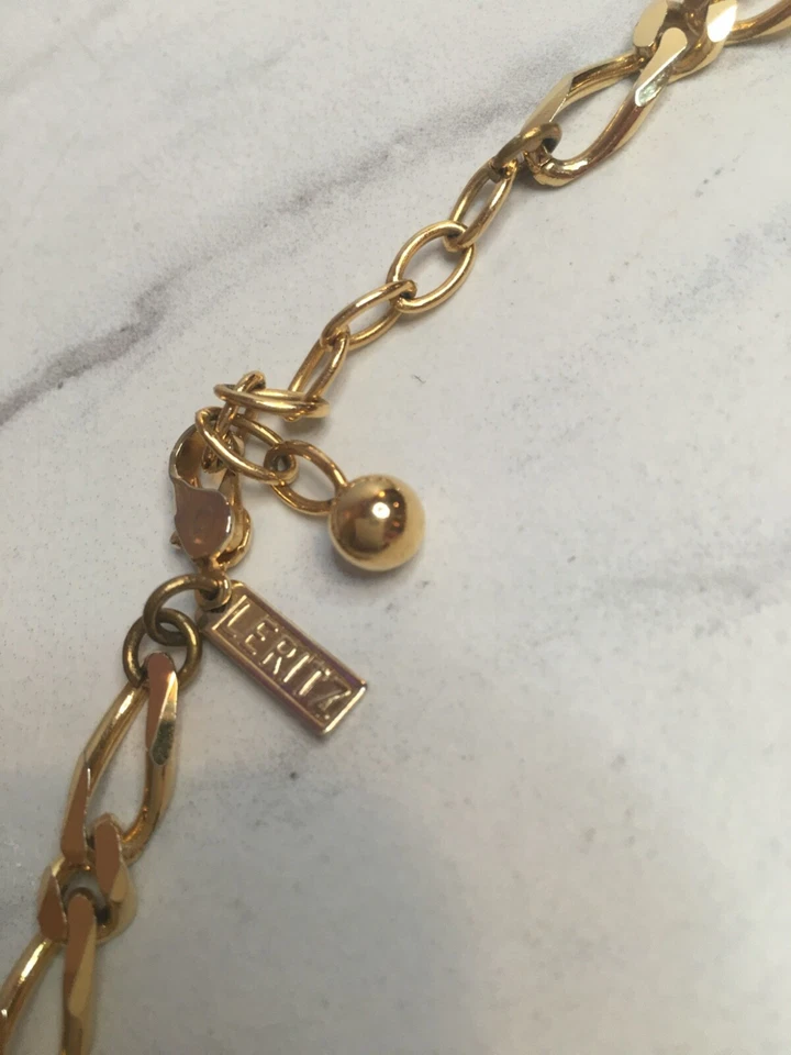 Leritz Vintage Necklace 5 Brass Instruments Saxophone Trumpet French Horn Spain - Image 4 of 4