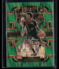 2023-24 Panini Select #82 Julian Phillips Green Shock Prizms Bulls Rookie