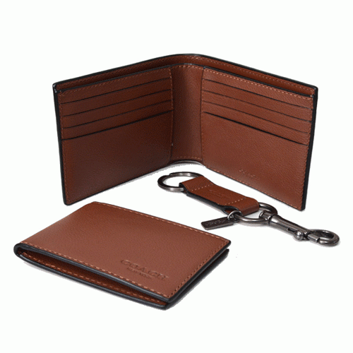 COACH Para hombres Compact ID Sport Cuero Billetera Regalo Set Silla Oscura F64118 CWH - Imagen 4 de 4