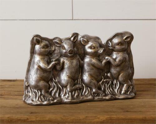 Primitive Tin Style Playful Pigs Resin Chocolate Mold Faux Farmhouse Decor Resin - Picture 1 of 1