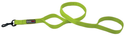 Dogline Nylon Multi-Handle Flat Leash- LIME GREEN 4' DOUBLE HANDLE