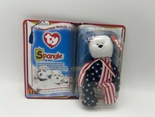 TY Teenie Beanie Babies 2000, International Bears II Spangle The Bear, Sealed