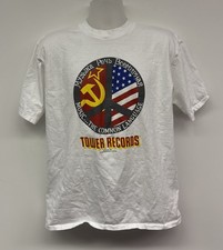 Vintage 80s TOWER RECORDS MOSCOW PEACE Shirt XL MADE IN USA