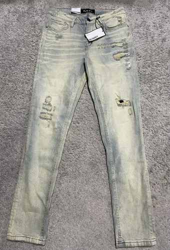 Pantalon jean homme RUE 21 Supreme Flex skinny en denim vieilli brut 30x32 neuf avec étiquette