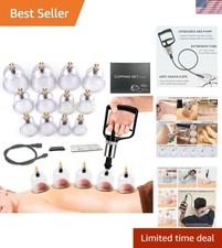 Luxury Cupping Therapy Set - 12 Polycarbonate Cups for Pain Relief Relaxation