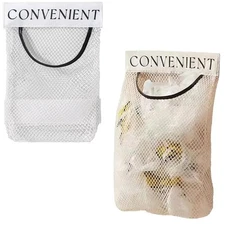 2 Pack Trash Bag Holder Dispenser Sticky Wall Mount Mesh Convenient Storage O...