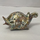 Vintage Murano Millefiori Art Glass Turtle 2.5” Tall Figurine Gold / Broken