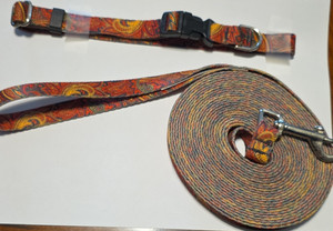 Handcraft Collars, Inc. Patterned Nylon Dog Collar & Leash Set, Size M