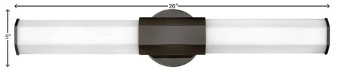 Hinkley Facet 26" Modern Hexagonal Glass Black Oxide LED Bath Light - Picture 9 of 10