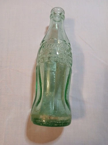 Vintage Coca Cola 6 Fl OZ Green Tinted Glass Bottle Danville Illinois