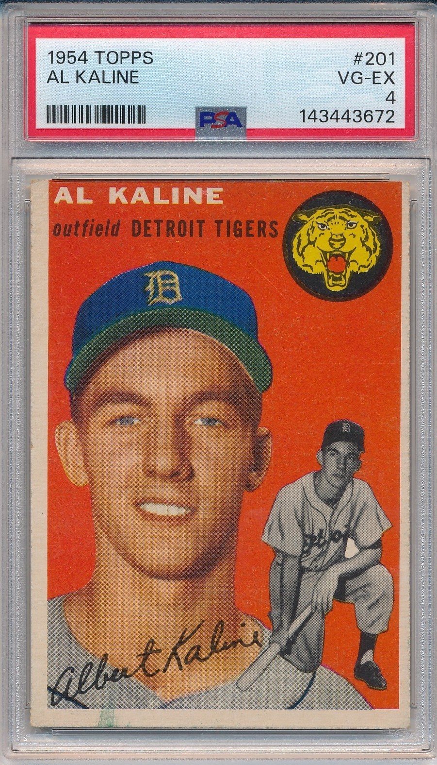 1954 TOPPS #201 AL KALINE ROOKIE  - PSA 4 VG-EX (SVSC) NEWLY GRADED!