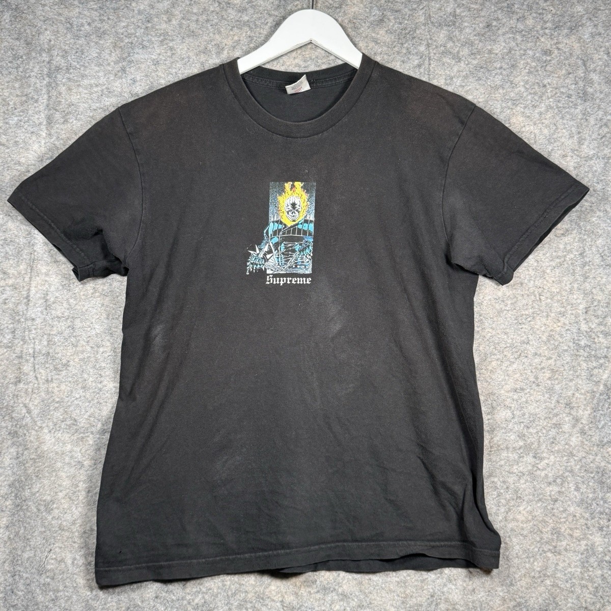 Supreme x Marvel Ghost Rider T Shirt Mens Size M 21x27 SS19 2019