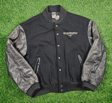 Vintage 90s Harley-Davidson Varsity Jacket Leather Sleeves Made In USA Medium