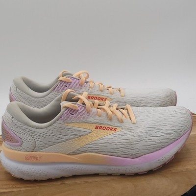 Brooks Ghost 16 Womens's 10.5 White Grey Orchid Road Running Shoes 1204071b186