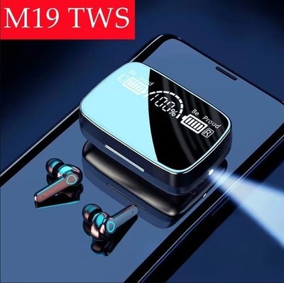 M19 TWS Bluetooth Wireless Earbuds LED Display Touch Control Headphones USA Sell