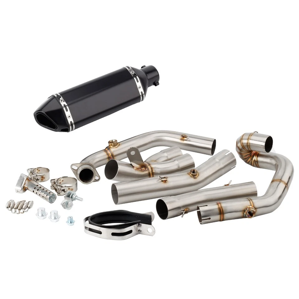 For Suzuki SV650 / S 2003-2015 Exhaust Header Link Pipe Black Muffler Tips Foto 2 de 4
