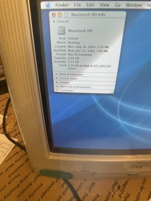 Vintage Apple iMac G3 M4984 Bondi Blue Teal- Photoshop, MS Office
