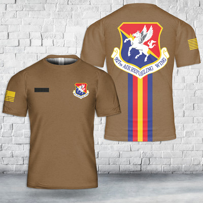 Custom Name US Air Force 927th Air Refueling Wing T Shirt 3D