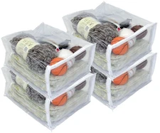 Oreh Homewares Heavy Duty Vinyl Zippered Closet Square Storage Bags (Clear) for