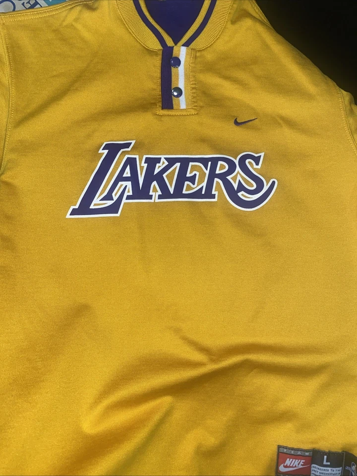 Camiseta deportiva de tiro de calentamiento de la NBA Nike Los Angeles Lakers vintage años 90 niños talla L Foto 3 de 4