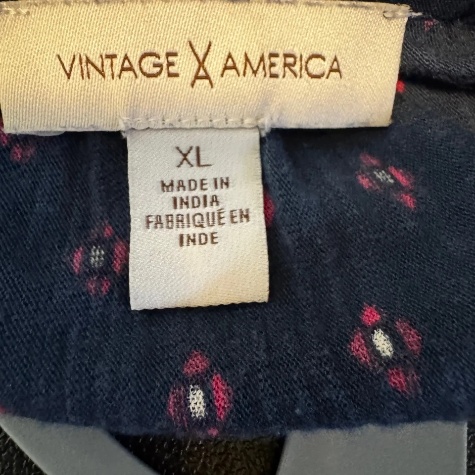 Top túnica campesina floral bordada vintage America Boho para mujer XL azul cuello en V Foto 4 de 4