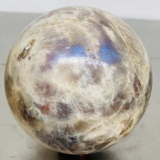 Natural Gray moonstone sphere quartz Crystal ball Healing 3640G
